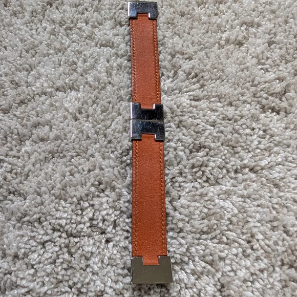 Hermès Black and Orange Leather Bracelet - Picture 6 of 6